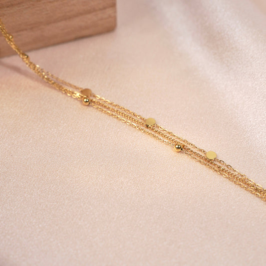 Pulsera Fina Triple Hilera