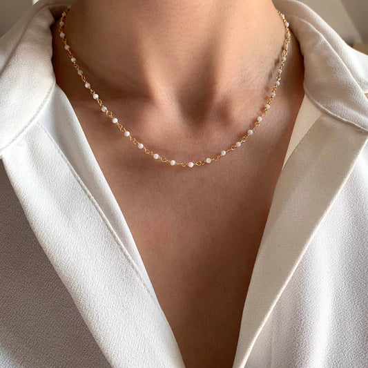 Collar Natural De Ágata Blanca