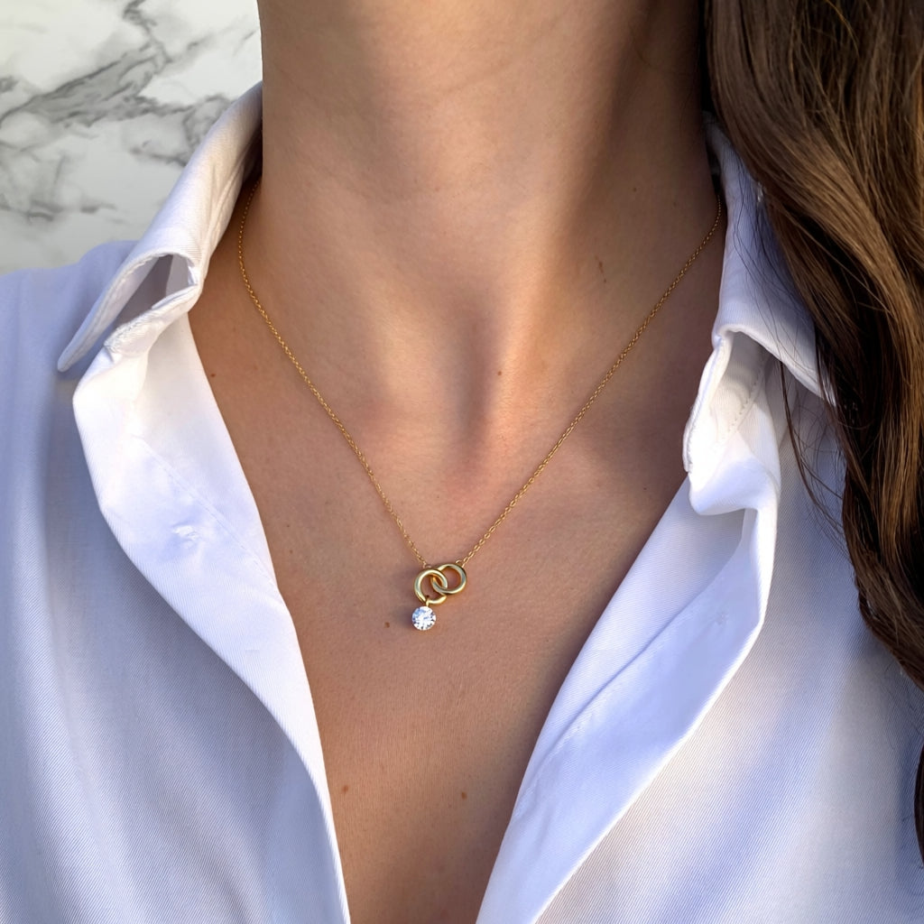 Collar TwinRing Crystal