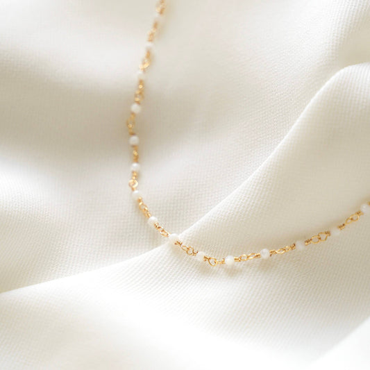 Collar natural de ágata blanca