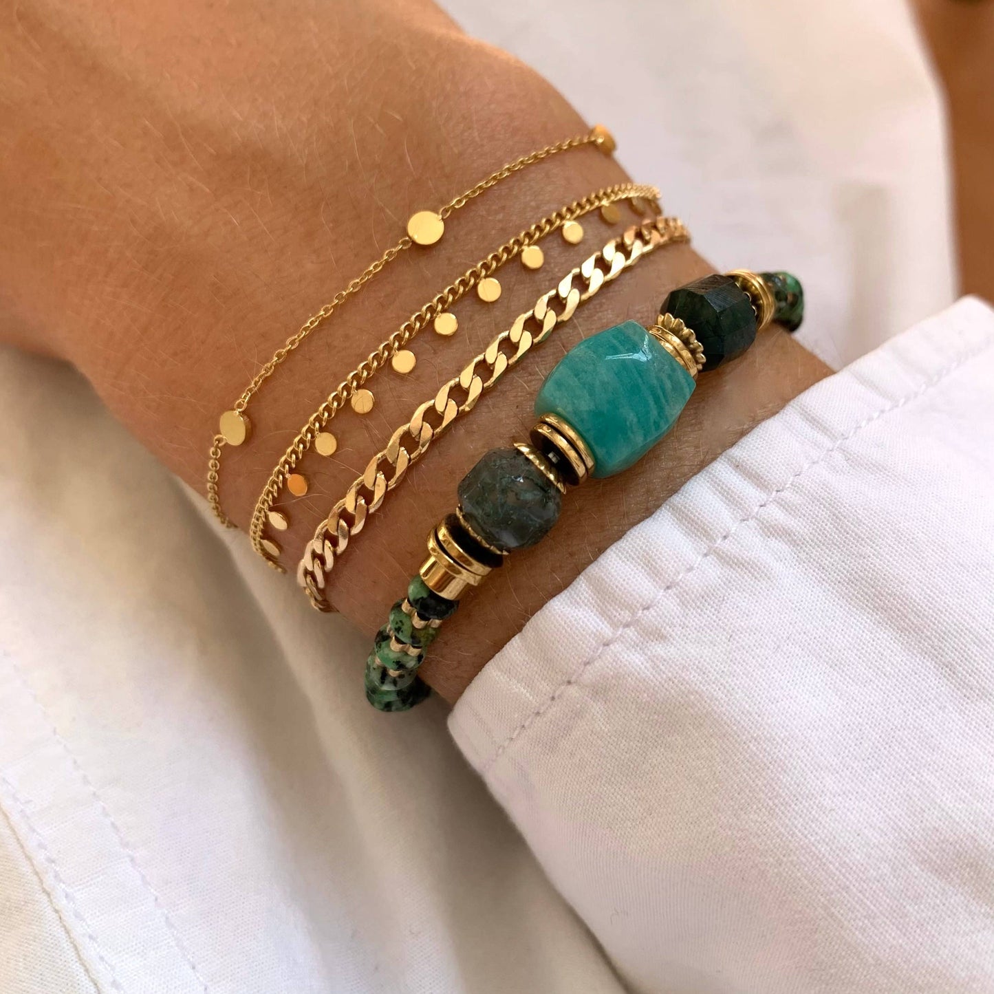 Pulsera Trenzada Golden Dots