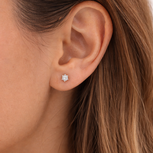 Pendientes Moissanita Botón