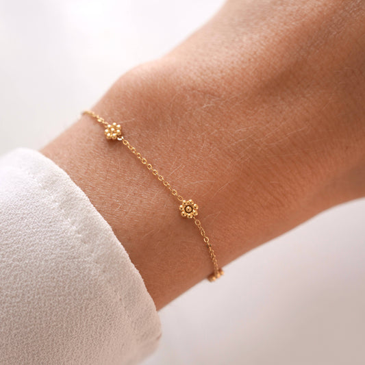 Pulsera Fina De Flores