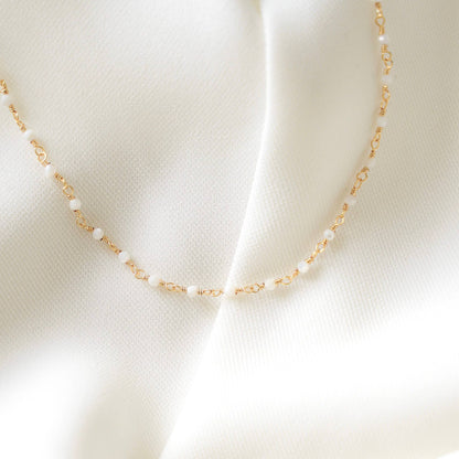 Collar natural de ágata blanca