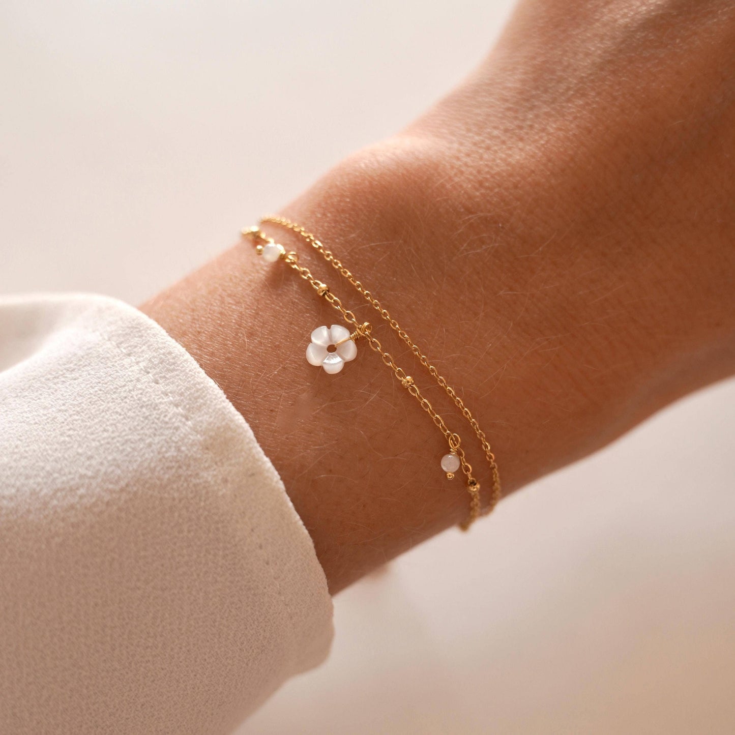Pulsera Flor & Perlas