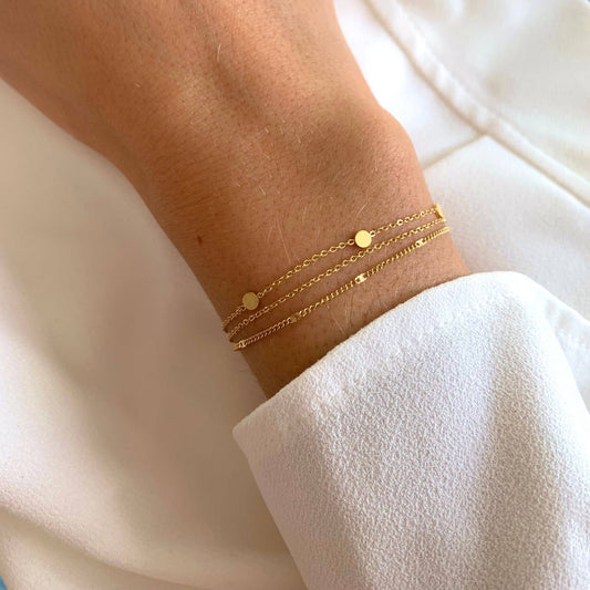Pulsera Fina Triple Hilera
