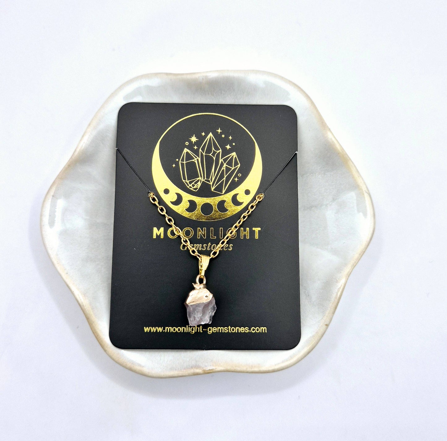 Collar de Cuarzo Rosa Crudo