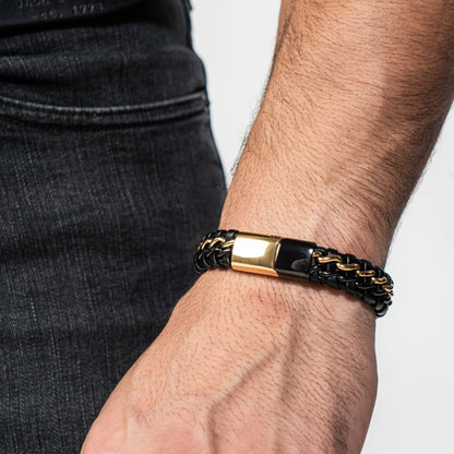 Pulsera Steel Oro & Negro