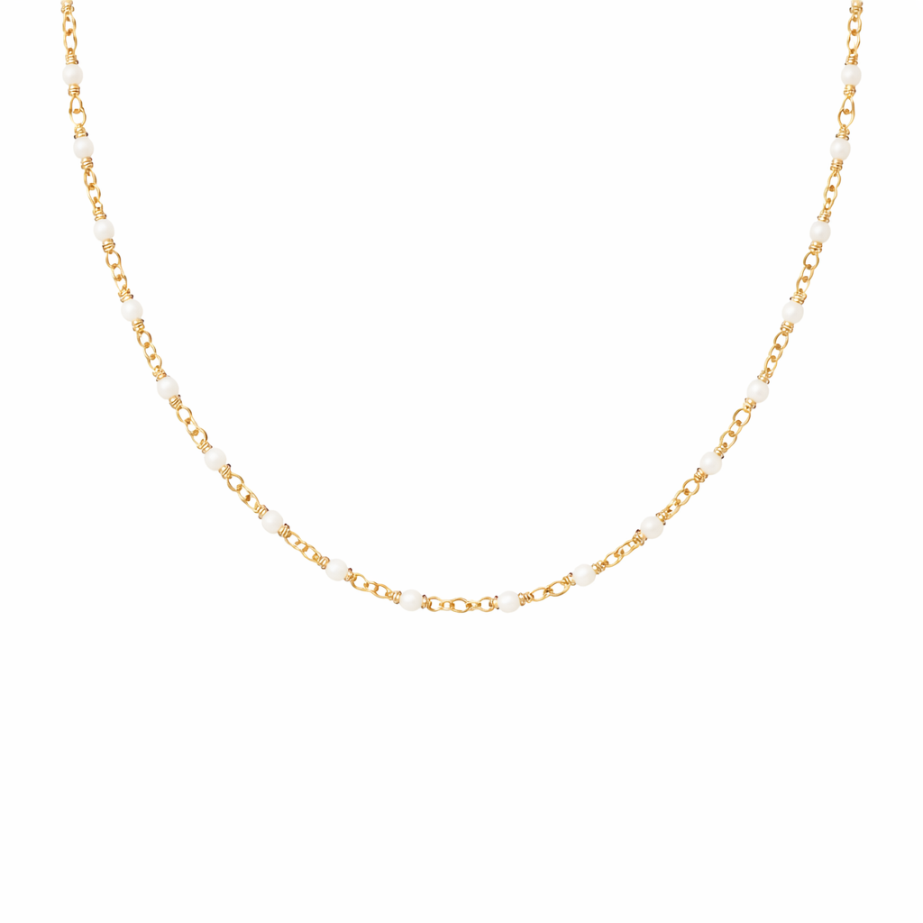 Collar Natural De Ágata Blanca