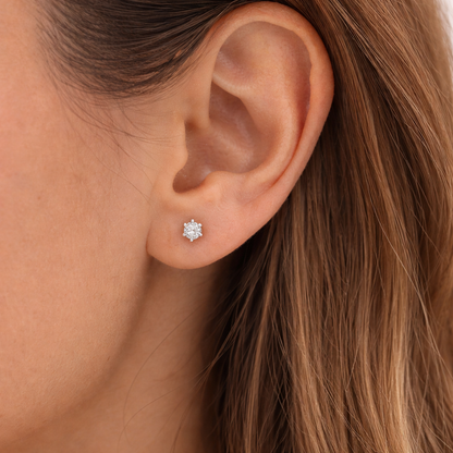 Pendientes Moissanita Botón