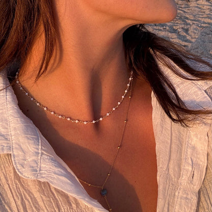 Collar natural de ágata blanca