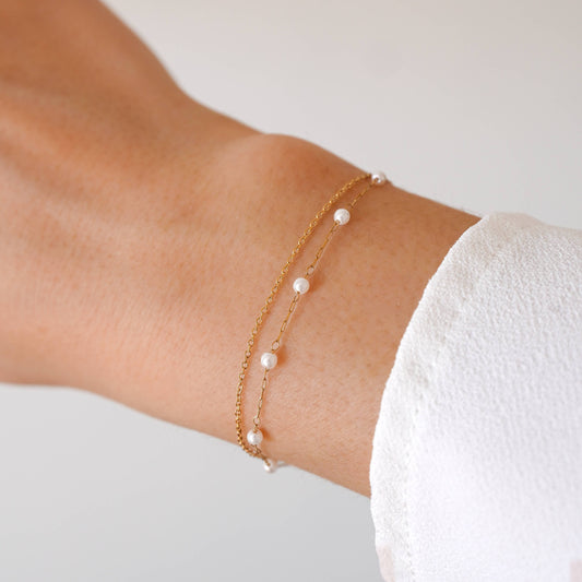 Pulsera Doble de Perlas
